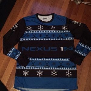 Bauer hockey silk shirt long sleeve holiday print